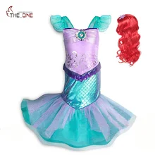 MUABABY/нарядное платье Русалочки для девочек; Детская фотография; тюль; Ариэль; маскарадный костюм принцессы для девочек; длинное платье для рождественской вечеринки