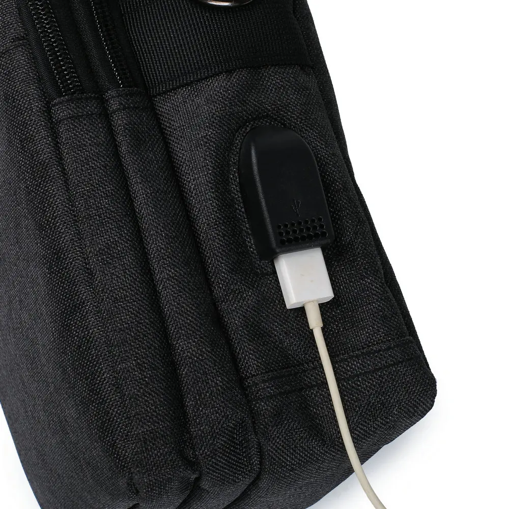 Мужская сумка через плечо Soperwillton с usb портом для зарядки водонепроницаемая