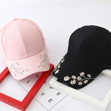 Женская вышитая бейсболка с цветами, летние шапки, встроенные изоляционные вязаные шапки, Женская Бейсболка Регулируемый головной убор 55-60 см