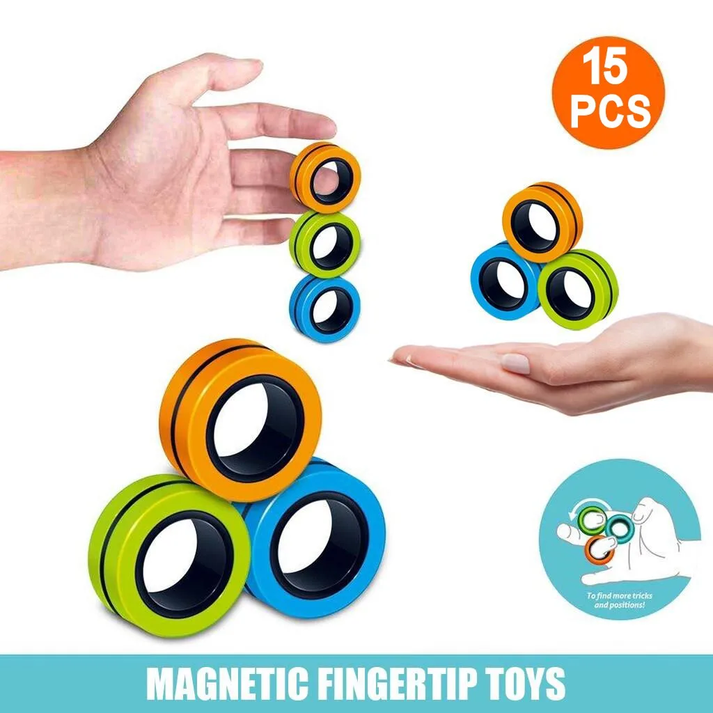 Fidget Spinner Bracelet-Ring Figet-Toys Magnetic Kids 3-15pcs Props-Tools Creative