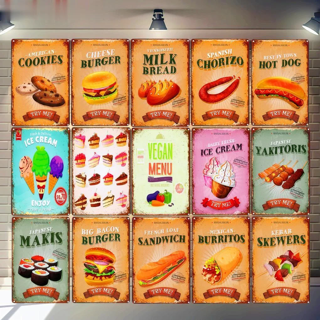Меню для веганов винтажные металлические жестяные знаки Постер Burritos с испанской