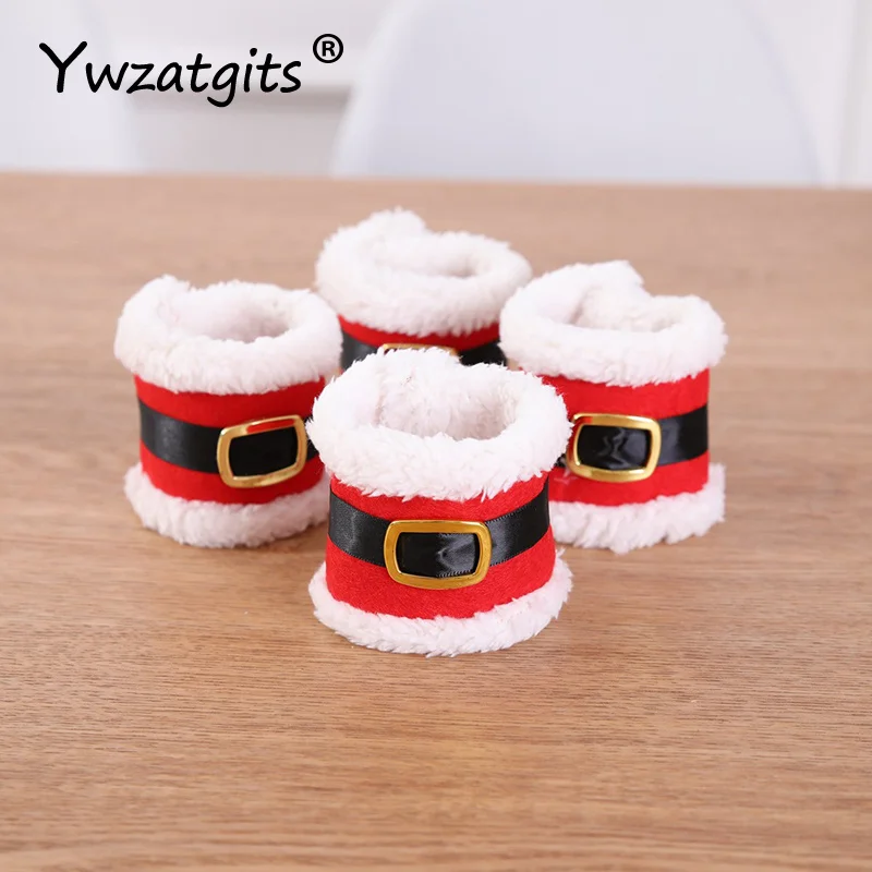 

1pc/2pcs 7*19cm New Christmas Napkin Ring Viscid Belt Buckle Napkin Holder Rings Xmas Dinner Party Table Decoration 058004004