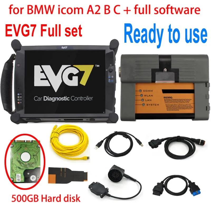 Диагностический автомобильный инструмент EVG7 OBD2 icom a2 b c планшет OBD бесплатное