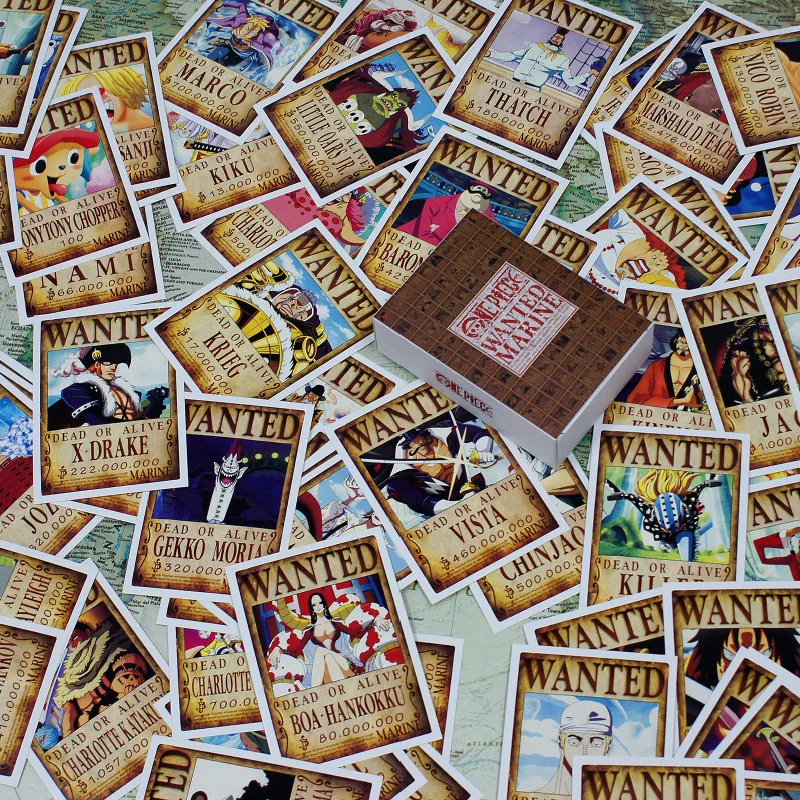 100 листов/Набор Аниме one piece Wanted морская открытка серия целых персонажей поздравительные открытки Открытка для болельщиков подарок