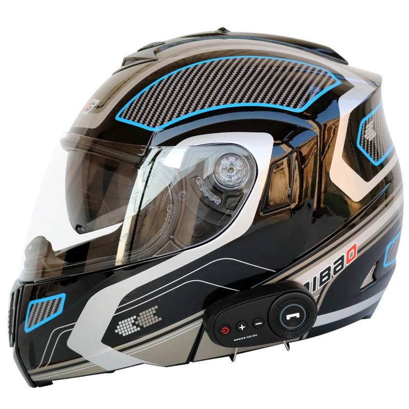 Black flower Motorcycle helmet motorcycle bluetooth helmet electric vehicle helmet 1200 mAh battery life - Цвет: Black flower