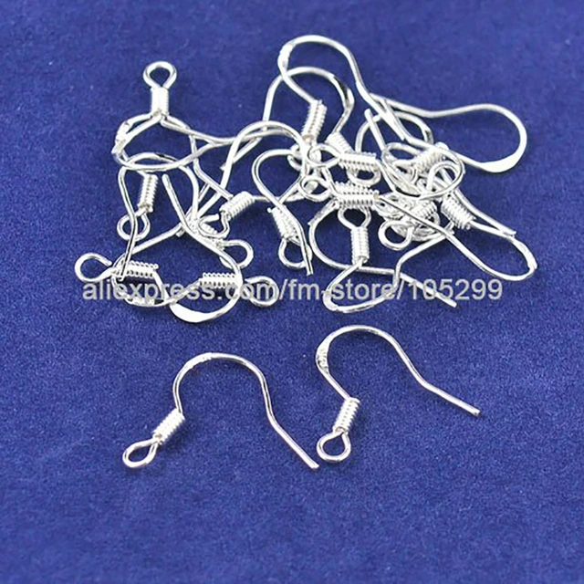 2 French Ear Wires Sterling Silver Fish Hook Earrings