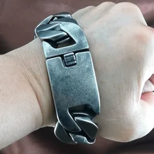 Тяжелый 24 мм ширина 18, 20, 22, 24, 26 см Длина ретро тон хип-хоп, кубинский браслет B278-24mm