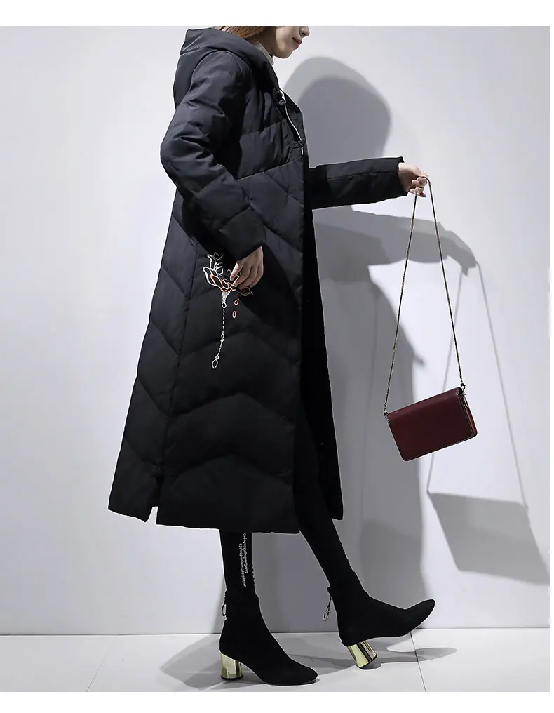 Человек вого Новинка зимы Стиль куртка-пуховик в Корейском стиле-Стиль Slim Fit пуховое пальто Модная Повседневное карман с вышивкой