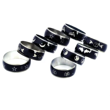 

50pcs Mixed Lots Band mood Ring change color rings high quality rings for women Jewelry Wholesale Drop Free