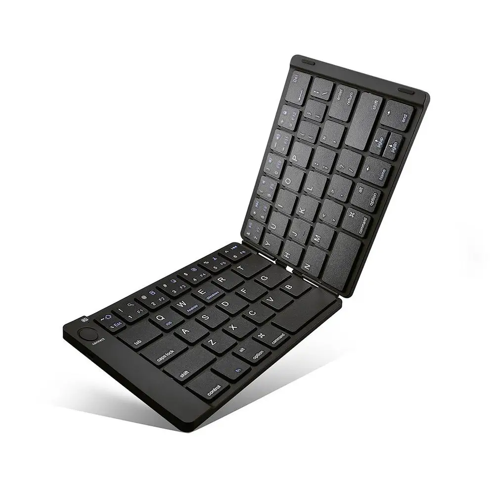 Складная Bluetooth клавиатура перезаряжаемая полноразмерная клавиатура для iPhone iPad IOS Mac Android Phone Tablet R20