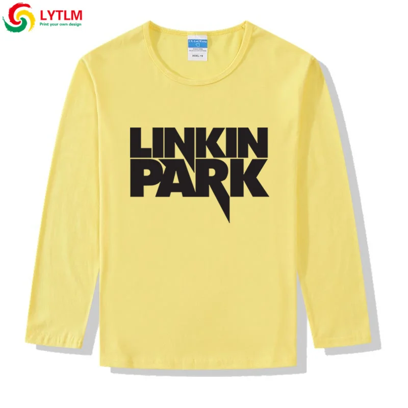 LYTLM/футболка для малышей с длинными рукавами, топы для маленьких девочек, Linkin Park, рубашка одежда для маленьких девочек стильные футболки для маленьких мальчиков в стиле стимпанк - Цвет: CX LYCRA Maize