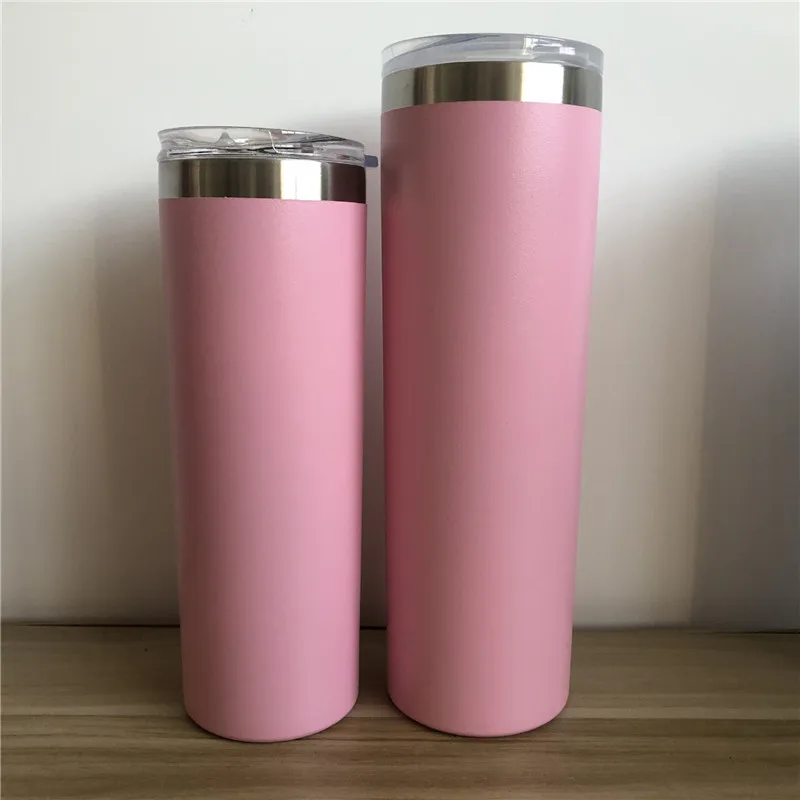 News 20oz 30oz Skinny Tumbler Double Wall Stainless Steel Vacuum Tumbler Vacuum Insulated Straight Cups Flask Beer Coffee Mugs