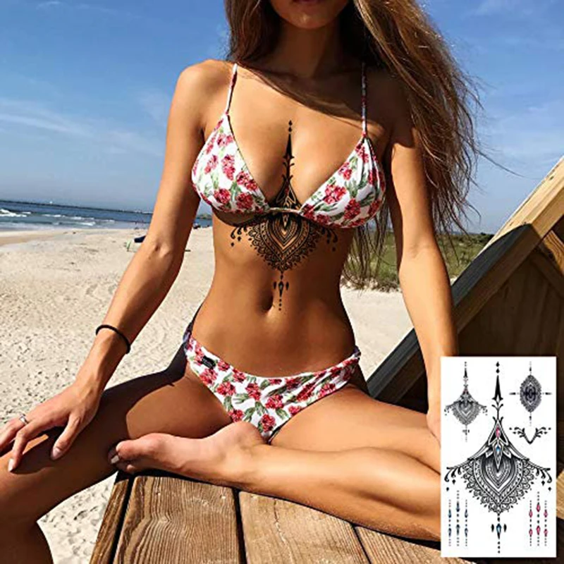 

Sexy Chest Lower Back Tattoos for Women,Flower Temporary Tattoos Paper,Waterproof Tattoo Stickers (1 Sheets)