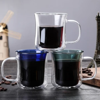 

250 Ml Creative Mugs Cup Double Wall Glasses for Coffee Double Bottom Mugs for Milk Wine Glasses for Drinks Alcohol Drinker