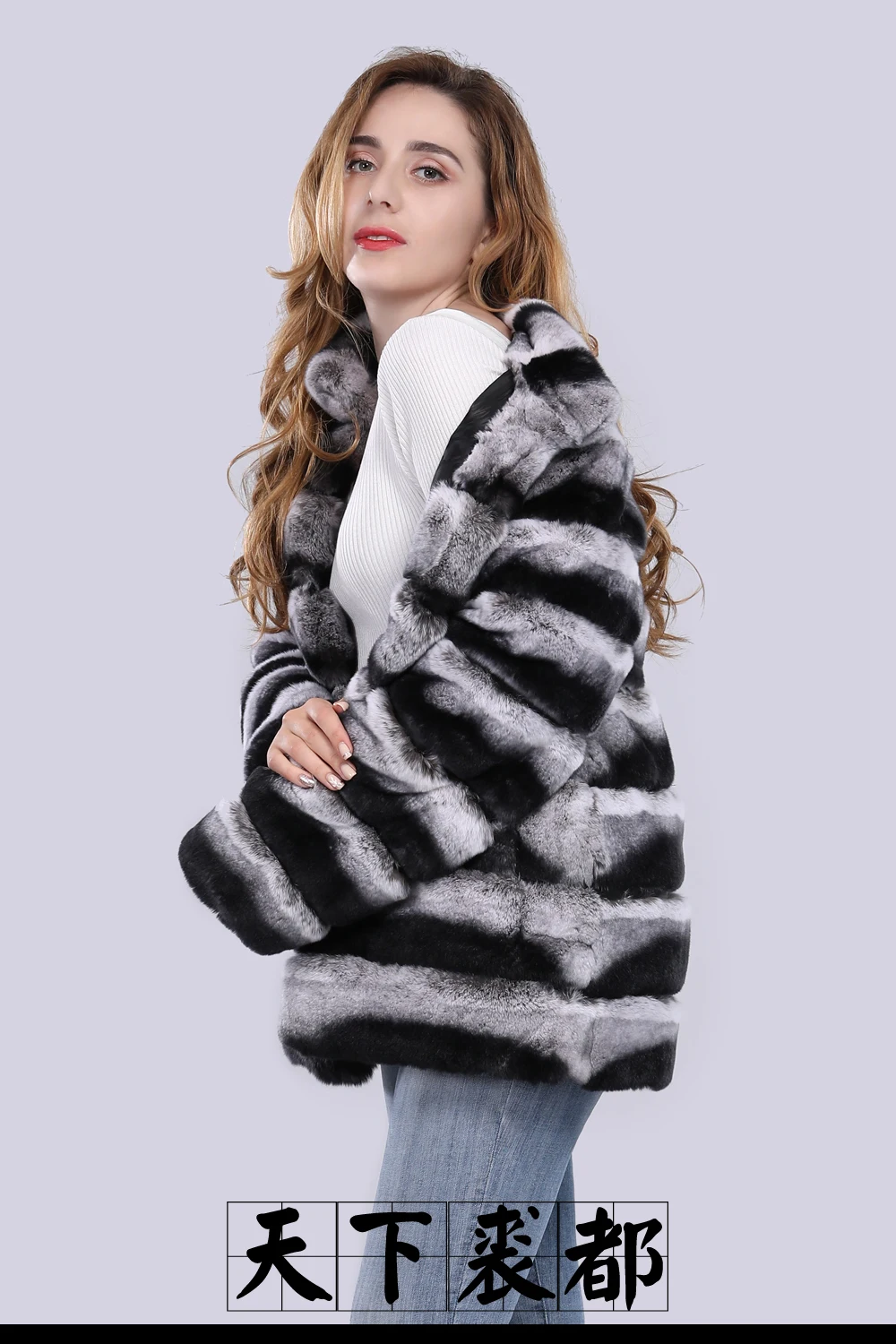 Новая мода Шиншилла натуральный мех кролика рекс пальто зимние женские пушистые меховые пальто толстые меховые куртки оптом
