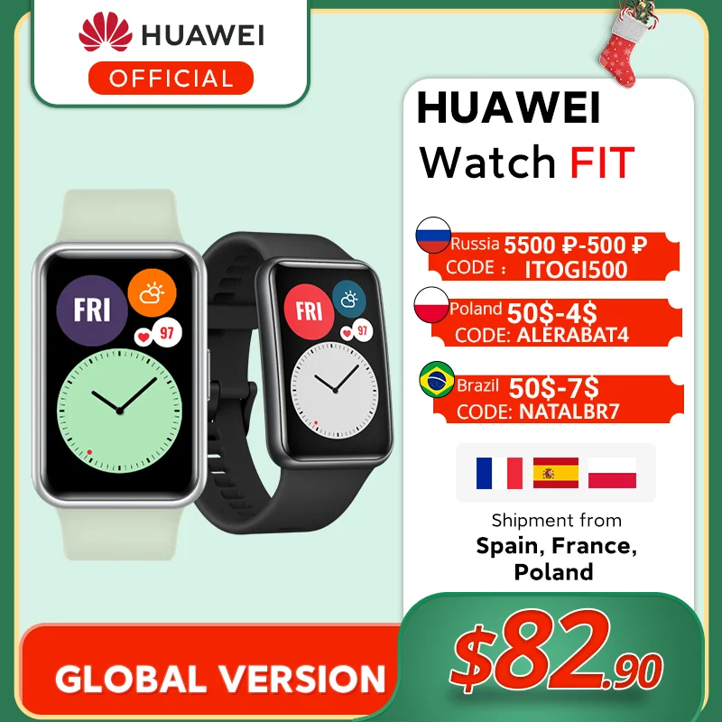 В наличии глобальная версия HUAWEI часы подходят SmartWatch быстрой тренировки анимации