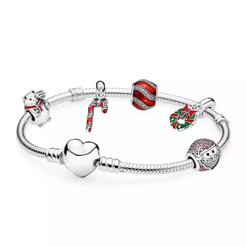 

2019 NEW 100% 925 Sterling Silver Sparkling Strand Bracelet Charm Pendant Set Women Link Tennis Bracelet Silver Jewelry Set Gift