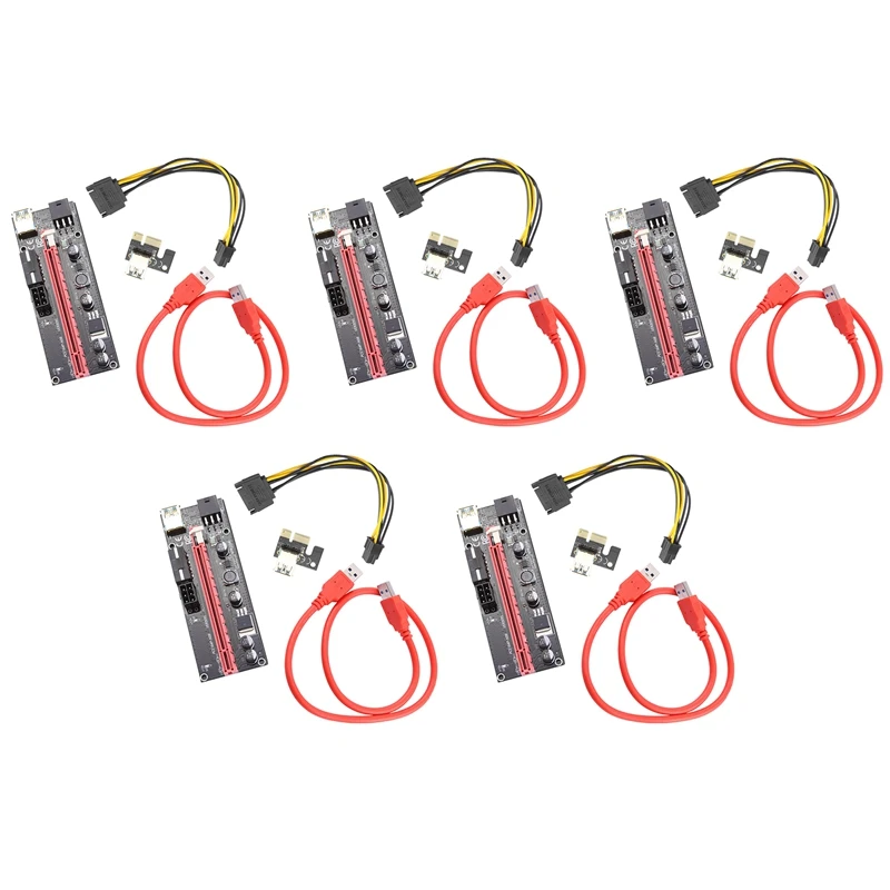 5x60 см Ver009S Pci-E Райзер карта Pcie 1X до 16X Usb 3 0 кабель для передачи данных Майнинг