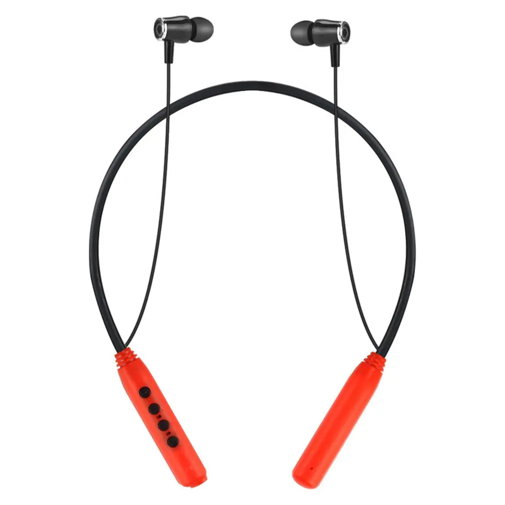 Водонепроницаемые спортивные Bluetooth наушники MP3 плеер беспроводная гарнитура Шея висячая Встроенная 8 г 16 г 32 г карта памяти - Цвет: 8G red