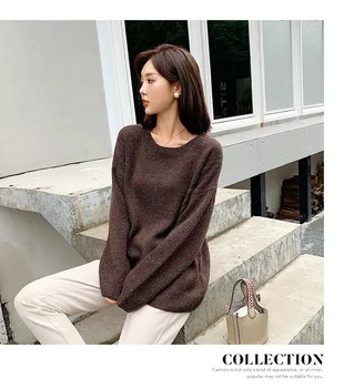 

2020 WOMENAutumn and winter new round neck loose loose lazy Korean sweater women fashion wild pullover shirt