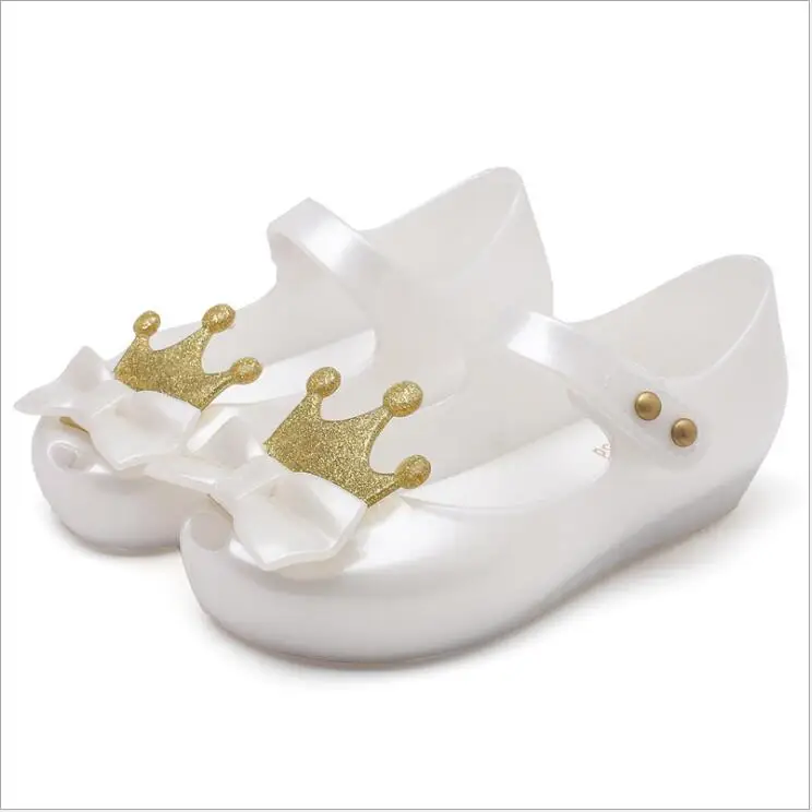Mini Melissa/Новинка года; прозрачные сандалии для девочек; Летние сандалии с короной; милые детские сандалии Melissa; пляжная обувь; обувь для малышей; 13-18 см