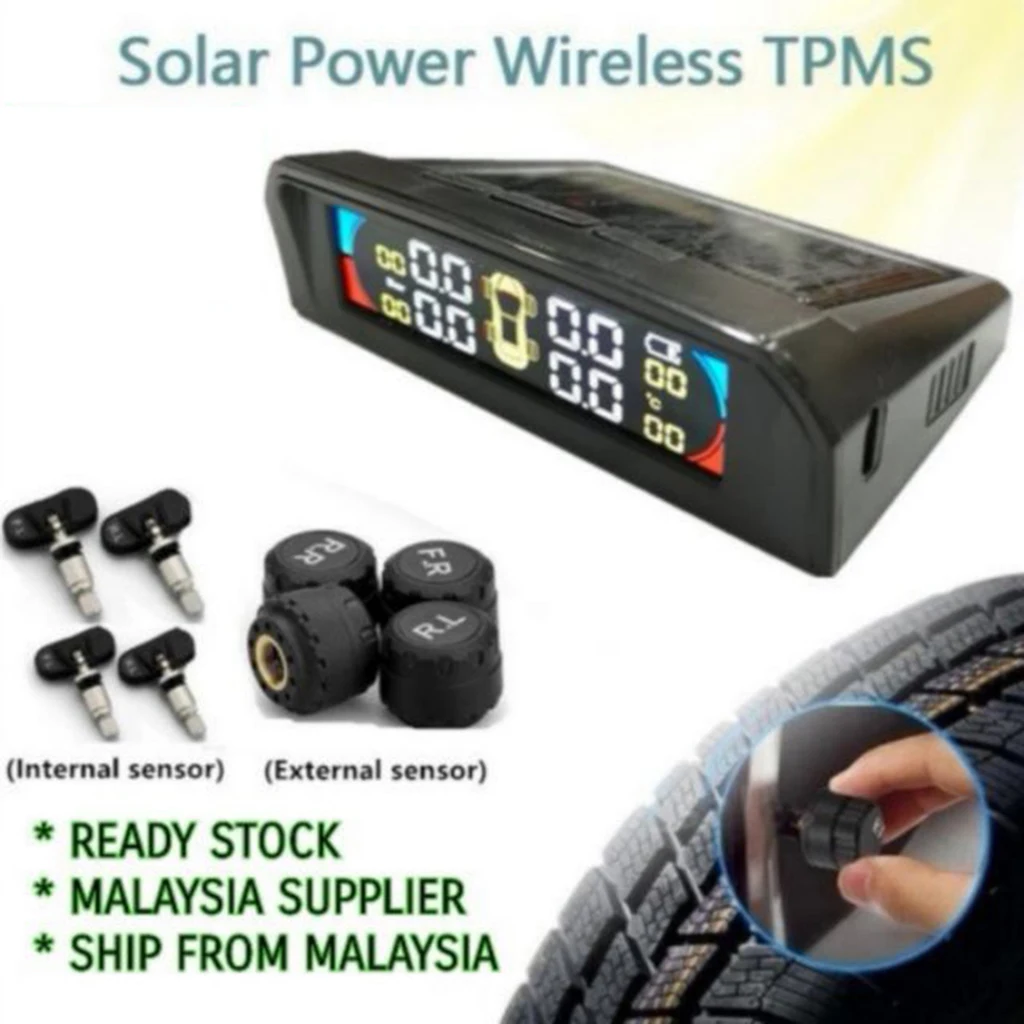 Автомобильная система контроля давления в шинах TPMS со светодиодным дисплеем и 4