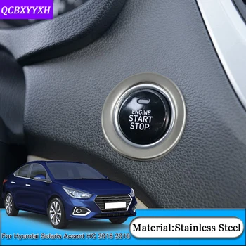 

Car Styling For Hyundai Solaris Accent HC 2018 2019 Car Engine START Button Replace Cover STOP Switch Key Stickers Accessories