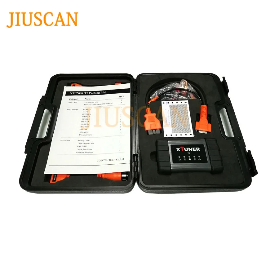 JIUSCAN Xtuner T1 грузовики дизель OBD диагностический инструмент сканирования тяжелых грузовиков диагностический сканер ABS подушка безопасности DPF OBD2 сканер