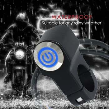 

Blue 22mm LED Motorcycle Handlebar Headlight Switch Fog Light Handlebar ON/OFF Switch Headlight Fog Ligh Waterproof