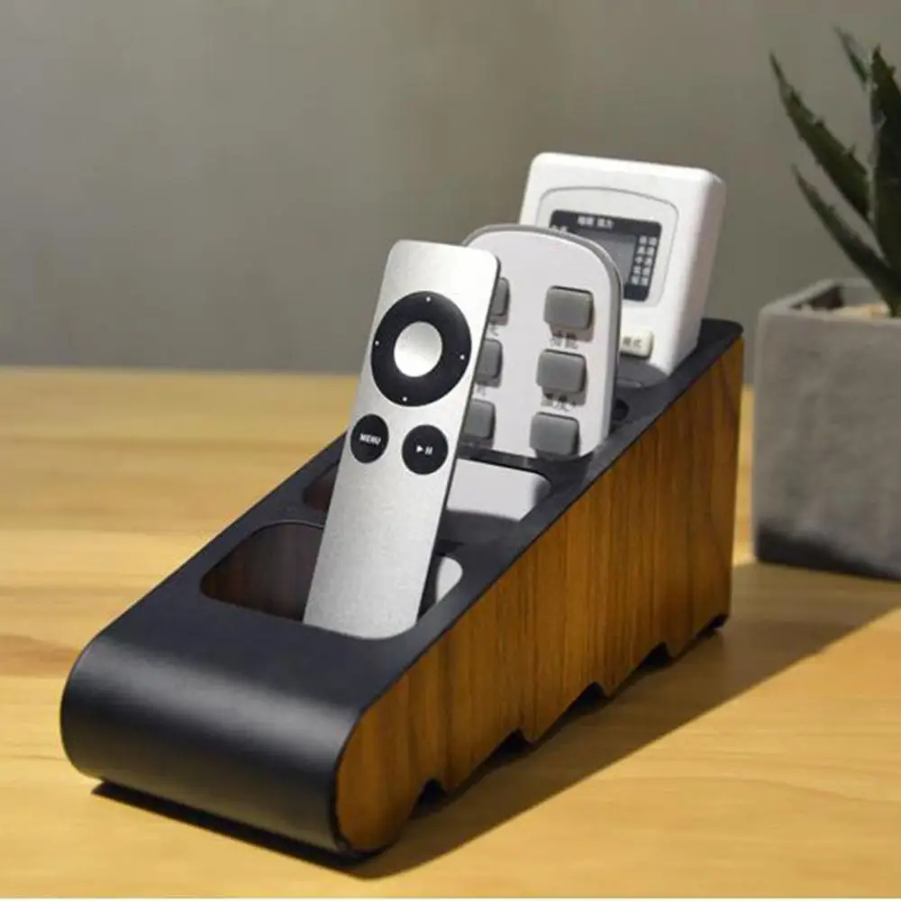 

Organizer Four Grid Storage Box Stand Home Desktop Remote Control Holder Wooden Container Portable Compartment Durable Tidy