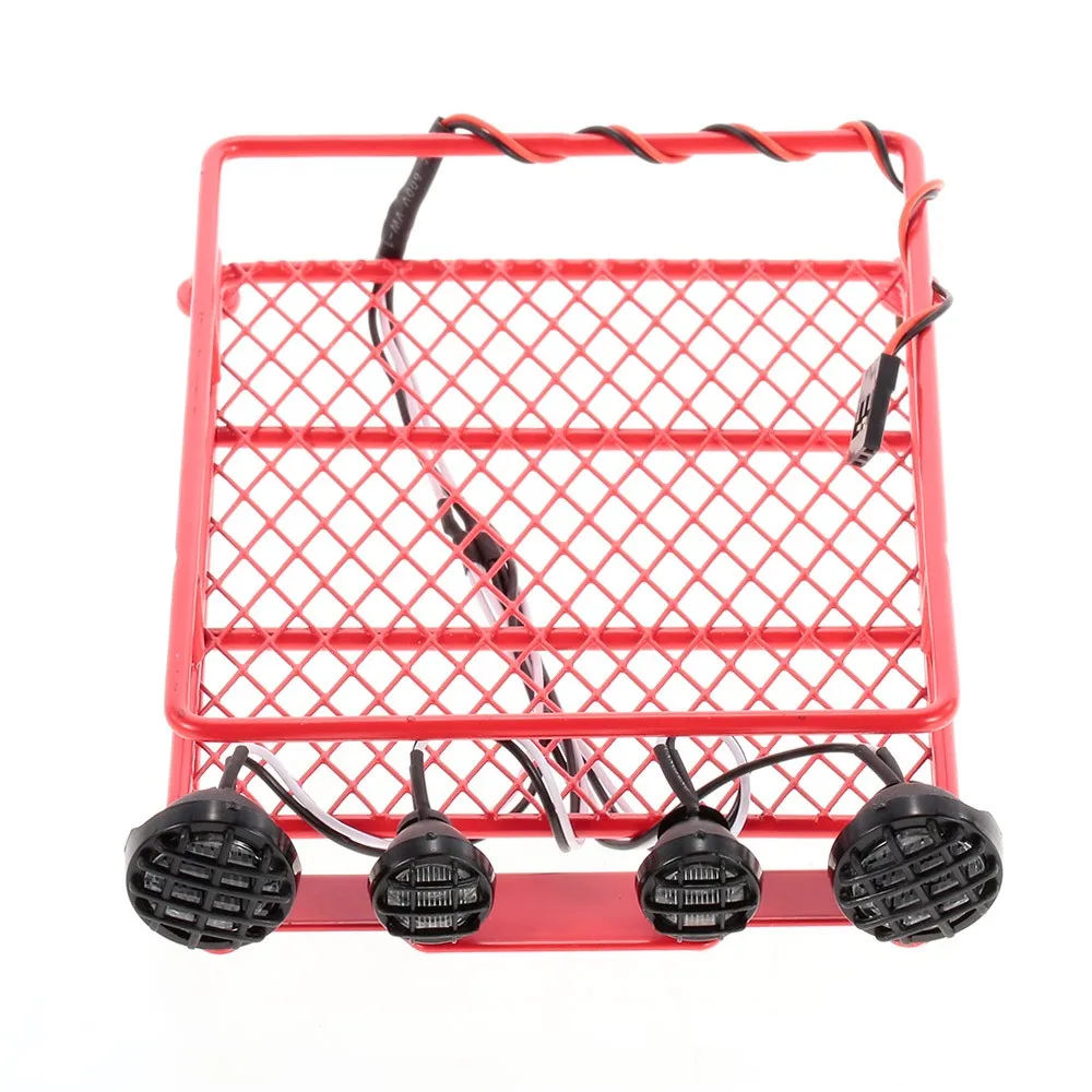 

1:10 Remote Control Car Climbing Car Hard Shell Roof Metal Luggage Rack Modified Upgrade Accessories With Lights TRX-4