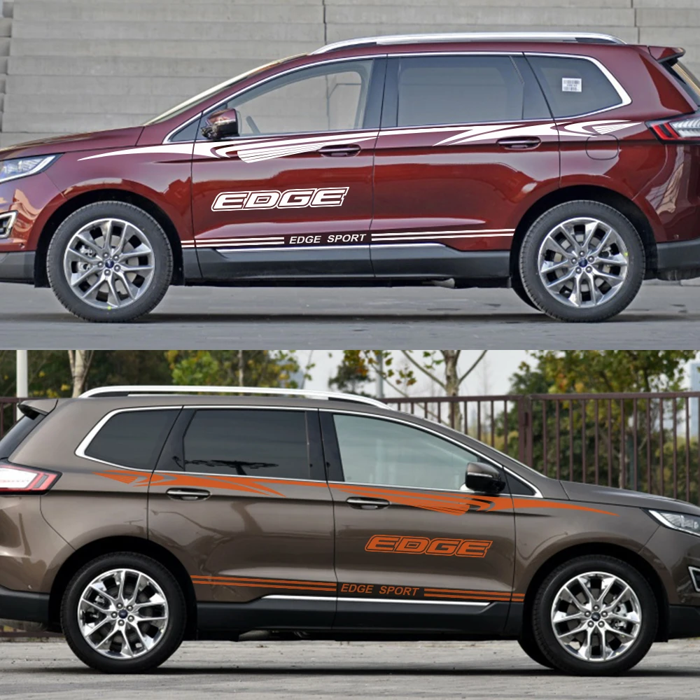 2 шт. для Ford Edge, автомобильные стильные Стикеры, обе стороны кузова, гоночные украшения, автомобили, виниловая пленка, тюнинг, Стайлинг, автомобильные аксессуары