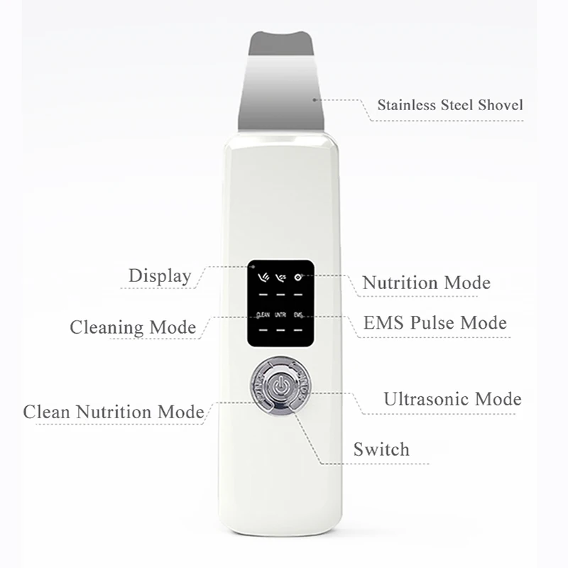 Ультразвуковой скруббер для кожи кавитационный пилинг ультразвуковое очищающее