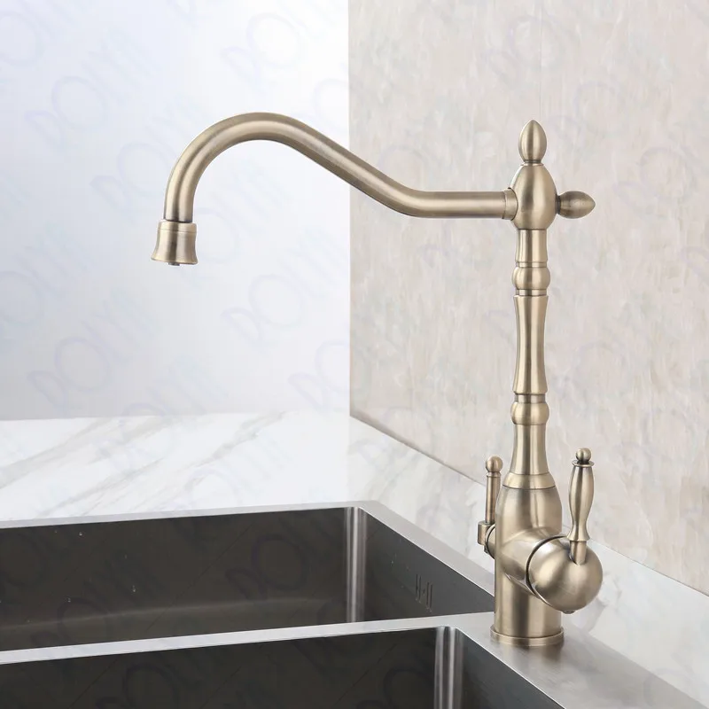 bronze 3 way water filter taps 3