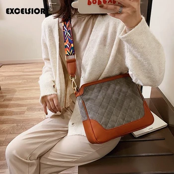 

EXCELSIOR 2020 Fall New Fashion Shoulder Bags High Quality PU Leather Women's Bag Colorful Strap Crossbody Bag for Female