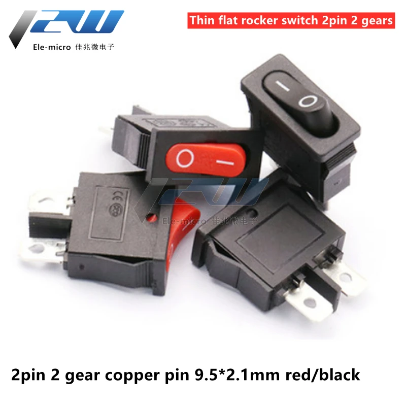 10PCS10x22mm KCD1-110 Black Super Thin Rocker Switch NO/OFF 2 Pin Small Instrument Power | Обустройство дома