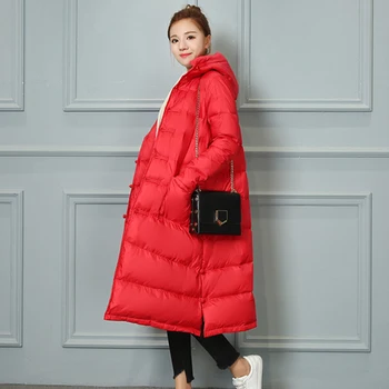 

Style Size Folk Plus Retro Pankou Down Jackets Women Long Loose Casual Ladies Coat 2020 New Thicken Warm Female Parkas YXR806
