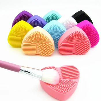 

Silicone Heart Shape Makeup Brush Cleaner Cosmetic Cleaning Tool Washing Brush Color heart shaped makeup brush wash