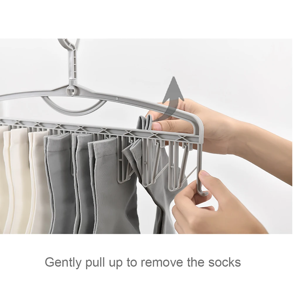 Plastic Portable Bathrooms Cloth Hanger Rack With Detachable Clips Clothespin Clothes Hangers Socks Underwear Drying Clips