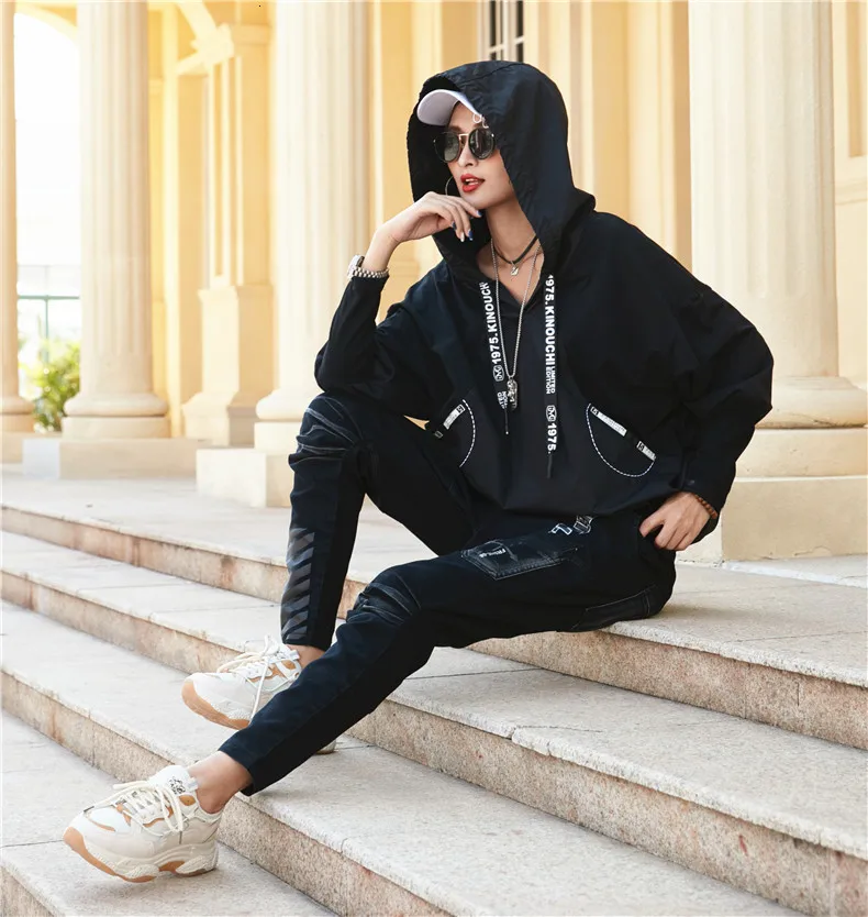 Max LuLu корейская модная одежда женская панк уличная одежда женские толстовки с капюшоном с принтом повседневные толстовки размера плюс для фитнеса