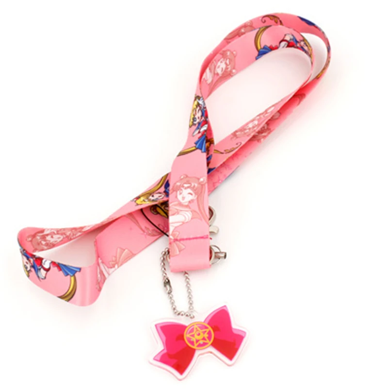 B (1pcs) 1pc Anime Sailor Moon Tsukino Usagi Pattern Mobile Phone Hanging Lanyard Rope Pendant Keychain Cosplay Prop for Girl Boy Keyring - Цвет: B (1pcs)