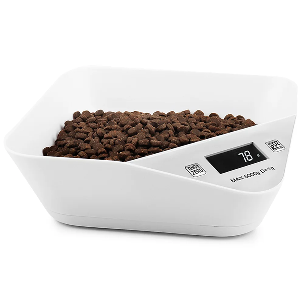 Milk White 1500 мл умная взвешивающая миска для собаки миска для еды кошачий кормушка для хранения кошка мойка блюдо для собак контейнер кормушка столовые приборы - Цвет: Milk White