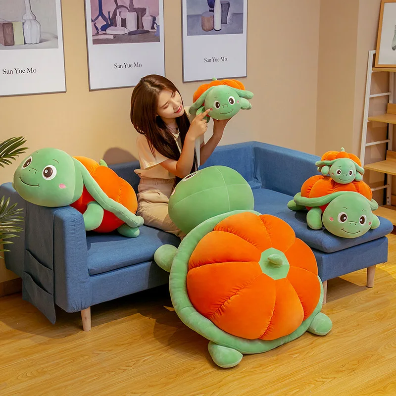 Hot Selling New Simple Pumpkin Tortoise Pillow Plush Toy Children Soft and Comfortable Doll for Girlfriend Valentine's Day Gift