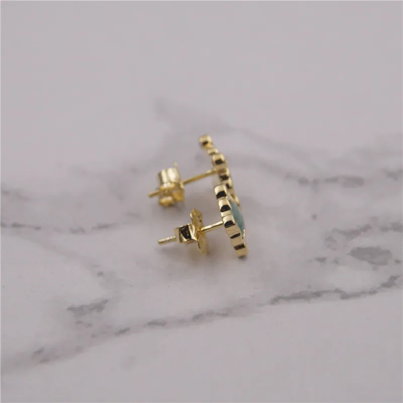 815433570 14mm 925 пробы серебряные серьги-гвоздики для женщин pendientes mujer moda pendientes mujer moda - Окраска металла: 815433570 14mm