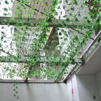 

12PCS 200m Ivy Leaf Garland Green Plant Plastic Vine Foliage Home Garden Decor High Quality Silk Cloth Plastic Artificial Plant