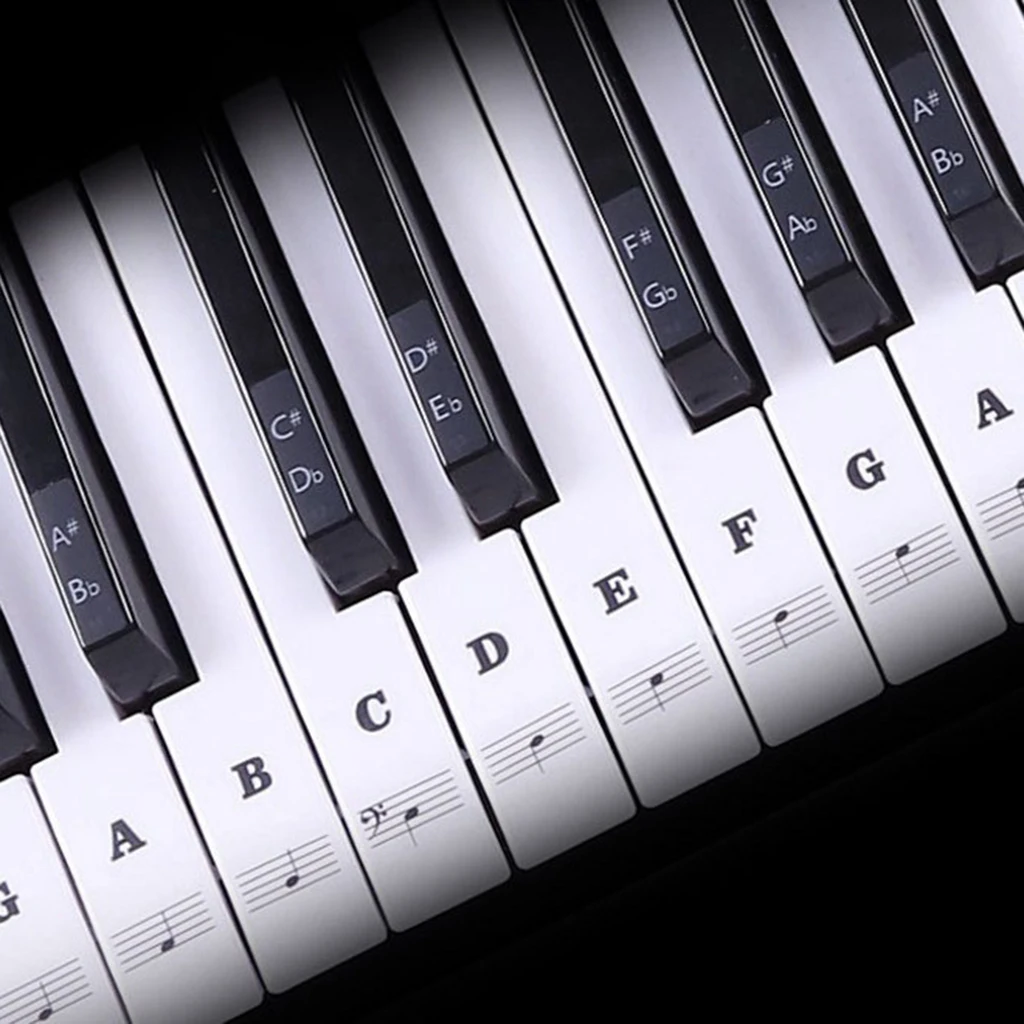 Piano Sticker Music Note Keyboard Sticker Decals for 49/54/61/88 Keys Piano Keyboard Instruments 24.5x14.3cm 