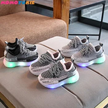 2021 New Baby Flashing Lights Sneakers Toddler Little Kid LED Sneakers Children Luminous Shoes Boys Girls Sport Running Shoes 2