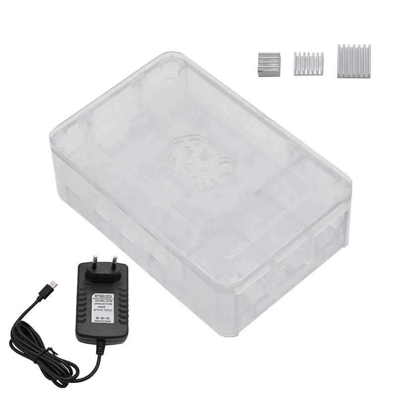 Для Raspberry Pi 4 Модель B ABS чехол 2G Оперативная память DIY Kit с радиатором 5V 3A Мощность адаптер для Raspberry PI