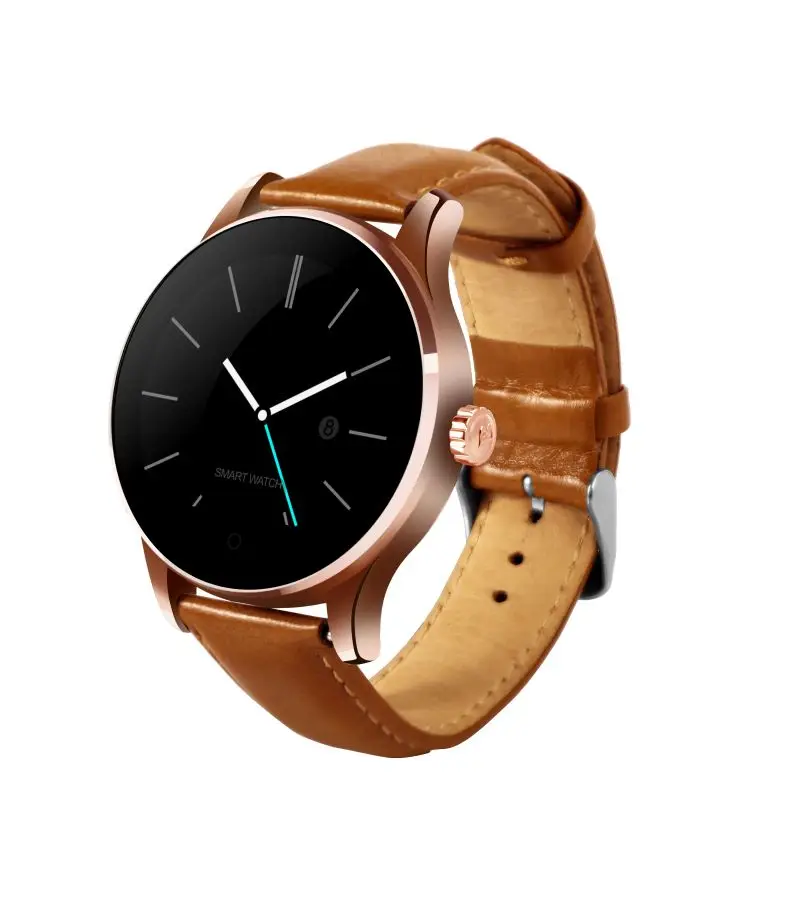 glod leather 696 K88H Смарт-часы для мужчин HD дисплей монитор сердечного ритма шагомер фитнес-трекер Smartwatch водонепроницаемый для Android IPhone - Цвет: glod leather