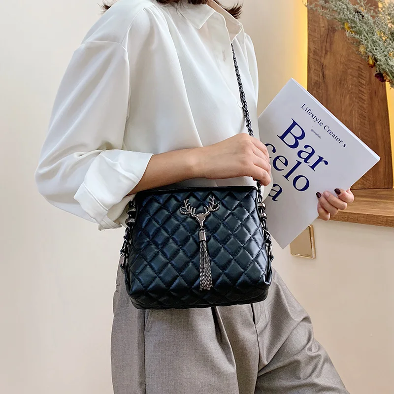 QC produced designer 2021 new product Single shoulder deer head women cross body bag super good texture BG-QH-537-SS | Багаж и сумки